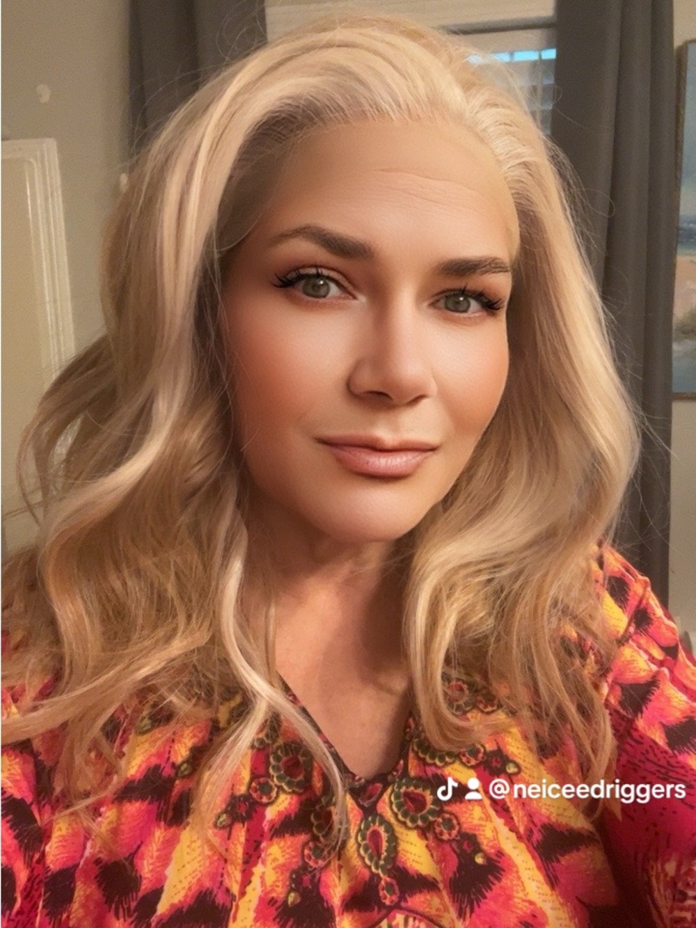 Gail from Nell’s wigs. Blonde Wavy Lace Front Wig - Natural Light Blonde